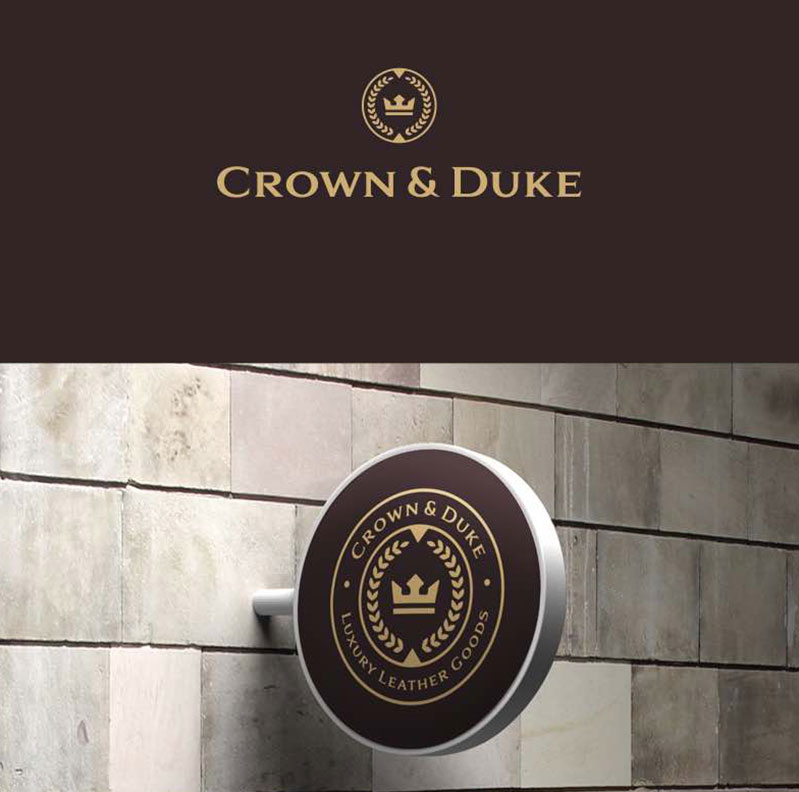 luxury leather goods brand logo design