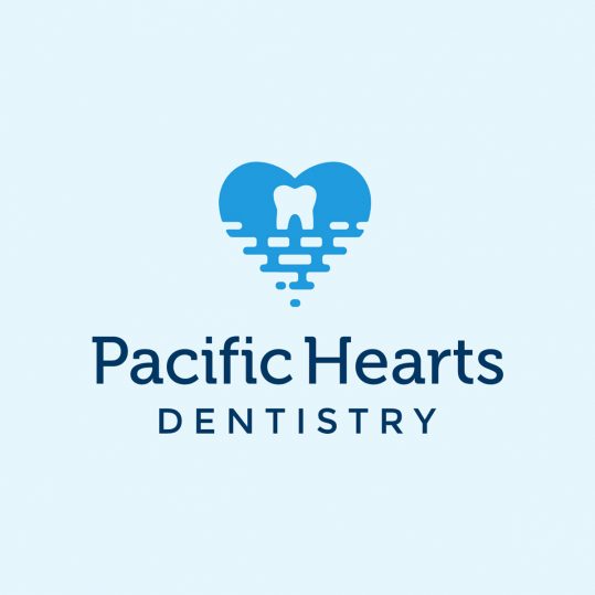 pacific hearts dentistry logo design x
